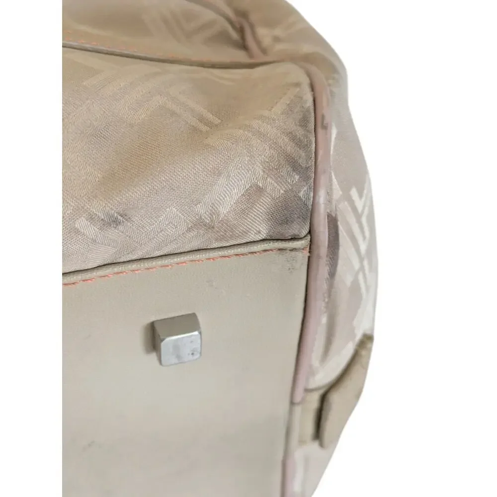 TUMI Signature Collection Logo Nylon Weekender Carry On Duffle Travel Bag Beige